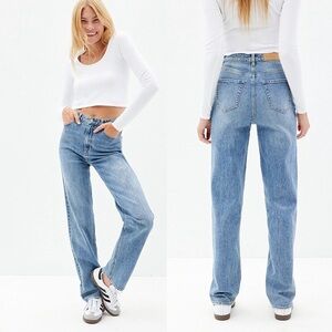 PacSun Stretch Medium Indigo Dad Jeans Women’s Size 25 Straight Leg High Rise